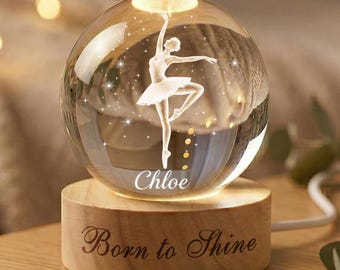 Ballerina Night Light, Ballet Dancer Gift For Girls, Dance Teacher Gift, Nursery Bedroom Decor, Daughter Birthday Keepsake