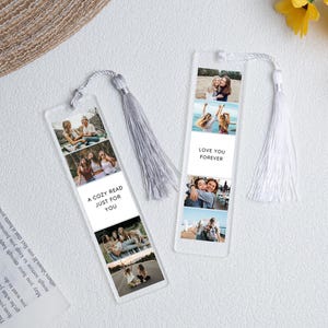 Custom Photo Bookmark Gift for Mom,Personalized Picture Bookmark,Bookmarks for Her, Acrylic Bookmark with Tassel,Valentine&#39;s Day Gifts