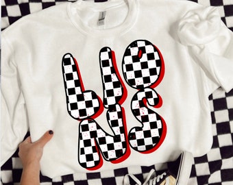 Lions Varsity checkered Mascot shirt design, retro checkered png, skater checkered digital design for dtf or sublimation design