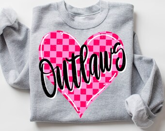 Outlaws Valentine Mascot shirt design, Valentines day png, Valentine digital design for dtf or sublimation Valentine’s Day png