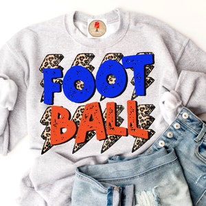 Football orange & Blue sports football png, Friday night lights png, mascot png, school mascot png design, mascot sublimation design