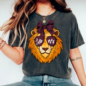 Lions High School Mascot, maroon lions varsity Mascot 300 dpi, Lion png School Mascot digital design shirt design