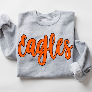 Orange Eagles High School Mascot, Eagles Mascot 300 dpi PNG Eagles School Mascot digital design shirt design