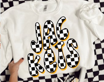Jackets checkered Mascot shirt design, retro checkered png, skater checkered digital design for dtf or sublimation, yellow jackets png