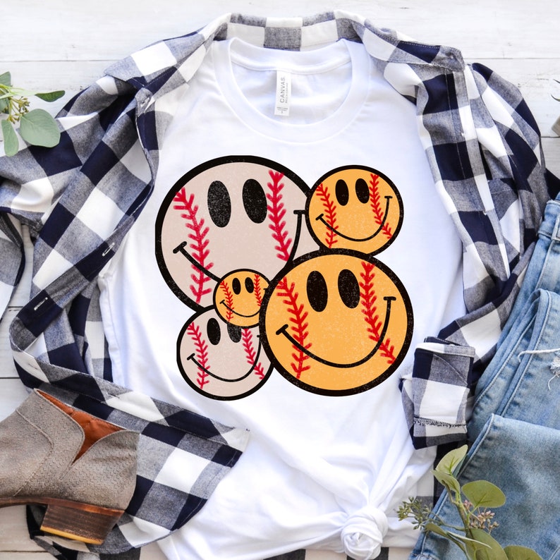 Baseball Smiley Face Png Digital Sublimation Download | Etsy
