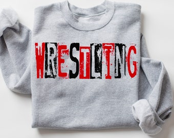 Wrestling red and black PNG Image, Wrestling mom Design, Sublimation,  DTF printable design, wrestling mom grunge design