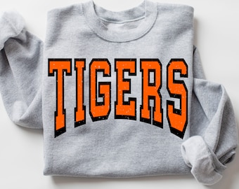 Tigers High School Mascot, Tigers Mascot 300 dpi png file, orange and Black Tigers School Mascot digital design shirt png design