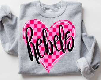 Rebels Valentine Mascot shirt design, Valentines day png, Valentine digital design for dtf or sublimation, Valentine’s Day png