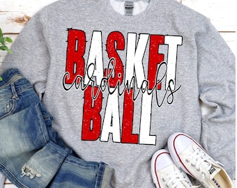 Cardinal Basketball Mascot PNG, School Spirit Shirt (Digital Download)