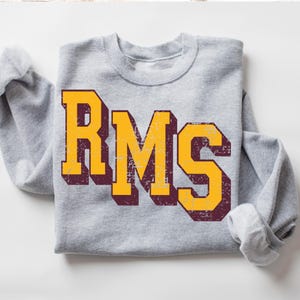 Custom Shadow block School Mascot Shirt Design, 300 DPI PNG, school initial png design