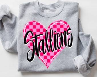 Stallions Varsity Valentine Mascot shirt design, Valentines day png, Valentine digital design for dtf or sublimation, Valentine’s Day png