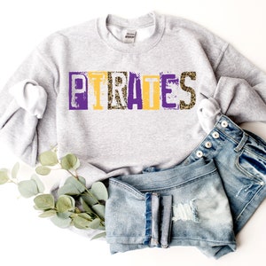 Pirates Mascot PNG, School Spirit Shirt Design (Digital Download)