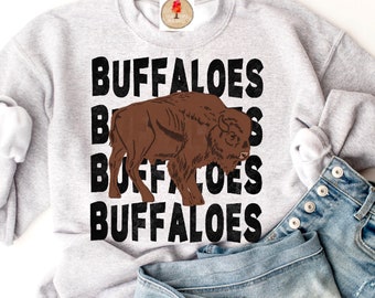 Buffaloes High School Mascot, Buffaloes shirt design Mascot 300 dpi, School Mascot digital design shirt design