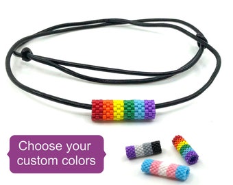 Custom Pride Choker Necklace - Choose Your Pride Flag - Buy Necklace or Beaded Tube - LGBTQ+ SAGA
