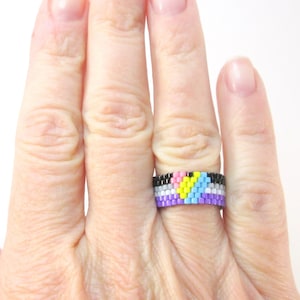 Pansexual Heart Bead Ring: Ace Pride LGBTQ Jewelry