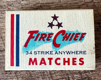 Vintage Fire Chief Match Box - RARE Collectible - Very Good Used Condition