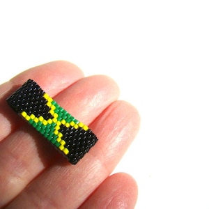 Jamaican Flag Bead Ring, Rasta Ring, Reggae Ethnic Rastafari Flag, Jamaica Gifts, Street Style, Men's Ring, Jewelry for Men, Ring for Man