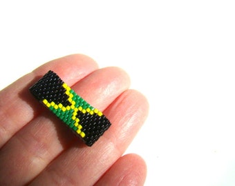 Jamaican Flag Bead Ring, Rasta Ring, Reggae Ethnic Rastafari Flag, Jamaica Gifts, Street Style, Men's Ring, Jewelry for Men, Ring for Man