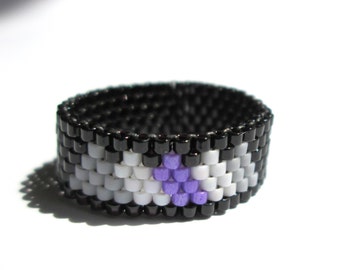 Asexual Triangles Seed Bead Ring, Ace Pride jewelry, LGBTQ