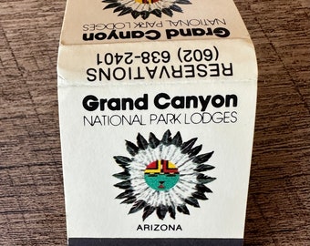 Vintage Matchbook Grand Canyon National Lodges - Fred Harvey - Sunface Kachina - Arizona - Unused and Unstruck - Collectible National Parks