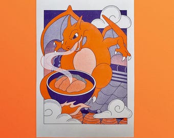 Charizard inspired katsu curry Riso Print