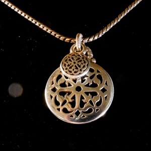 Brighton Ferrara Petite Necklace Silver Tone Cathedral Window Medallion Pendant image 3