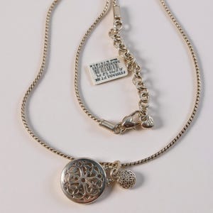 Brighton Ferrara Petite Necklace Silver Tone Cathedral Window Medallion Pendant image 5