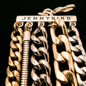 Jenny Bird Mixed Metal Chunky Chain Bracelet |Gold & Silver Layered Link Bracelet