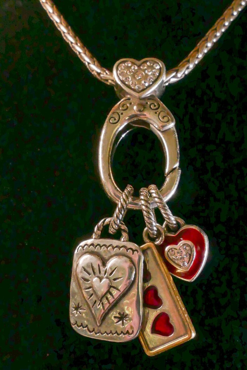 Brighton New Jersey Garden State Heart Charm Token Necklace zdjęcie 4