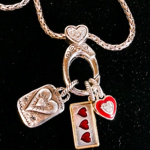 Brighton New Jersey Garden State Heart Charm Token Necklace zdjęcie 3