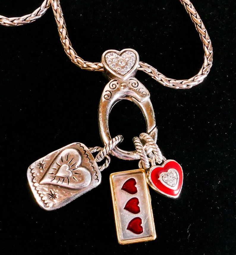 Brighton New Jersey Garden State Heart Charm Token Necklace zdjęcie 3