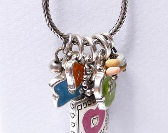 Brighton Love Letter Charm Necklace 16” Silver Tone Envelope Heart Charm