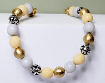 Brighton Beaded Bracelet Gold Silver Mixed Metals