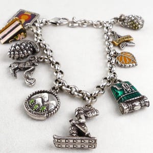 Retired Brighton Colorado Charm Bracelet: Enamel, Silver Tone, Travel, Nature, Denver image 3