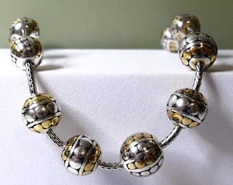 Brighton Necklace and Earrings Set Two Tone Beaded Jewelry Silver Gold Gift Set