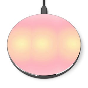 Chic Wireless Charger, Pink Gradient Fast Charging Pad, Modern Tech Accessory, Perfect for Home Office, Unique Gift Idea
