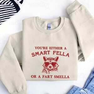 Retro Cartoon Embroidered Sweatshirt: Are You A Smart Fella?