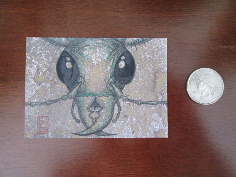 Insect Art ACEO Green Tiger Beetle Archival Print