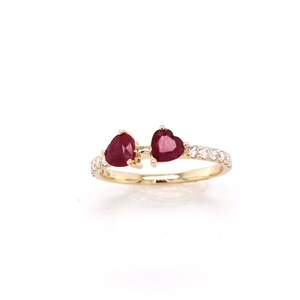Twin Flame Ruby and Diamond Ring