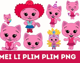 Mei Li Plim Plim Clipart Bundle, Cartoon PNG (Digital Download)