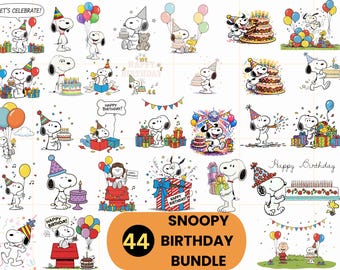 Snoopy Birthday PNG Clipart, Peanuts Cartoon (Digital Download)