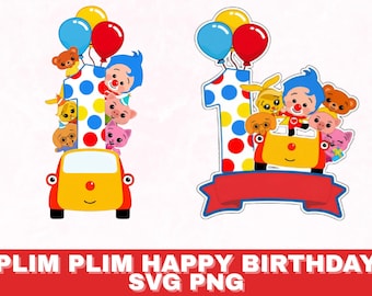Plim Plim svg, pakiet clipartów klauna, natychmiastowe pobieranie plików Svg, wzory sublimacji, pakiet clipartów Plim Plim, Plim Plim png, dekoracje urodzinowe