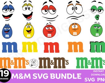 M&M Faces SVG Clipart Bundle, T-Shirt Designs (Digital Download)