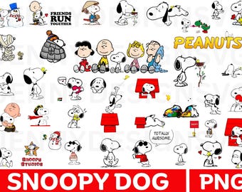 Paquete de imágenes PNG de Snoopy Dog, imágenes prediseñadas de Peanuts (descarga digital)