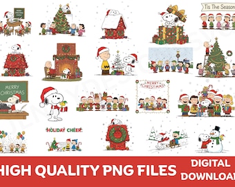 Christmas Snoop and Friend Png bundle,Woodstuck Png,Cute Dog Png,Charlie Brown Png,Peanuts,Christmas Cartoon Dog,Holiday Season Png