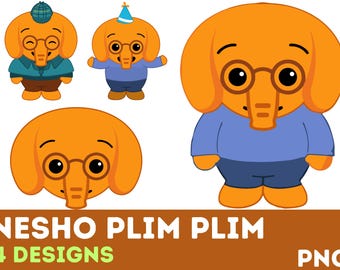 Nesho Plim Plim PNG, Clipart de Elefante de Desenho Animado (Download Digital)