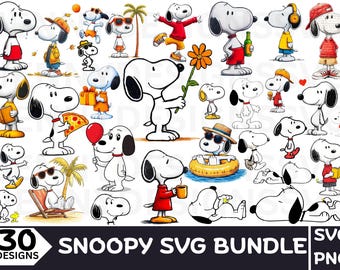 Snoopy SVG Bundle, Cartoon Graphics (Digital Download)