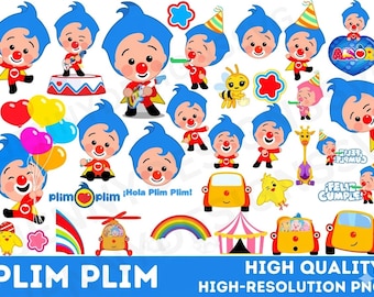 Plim Plim Clown Clipart Bundle, High-Resolution PNG (Digital Download)