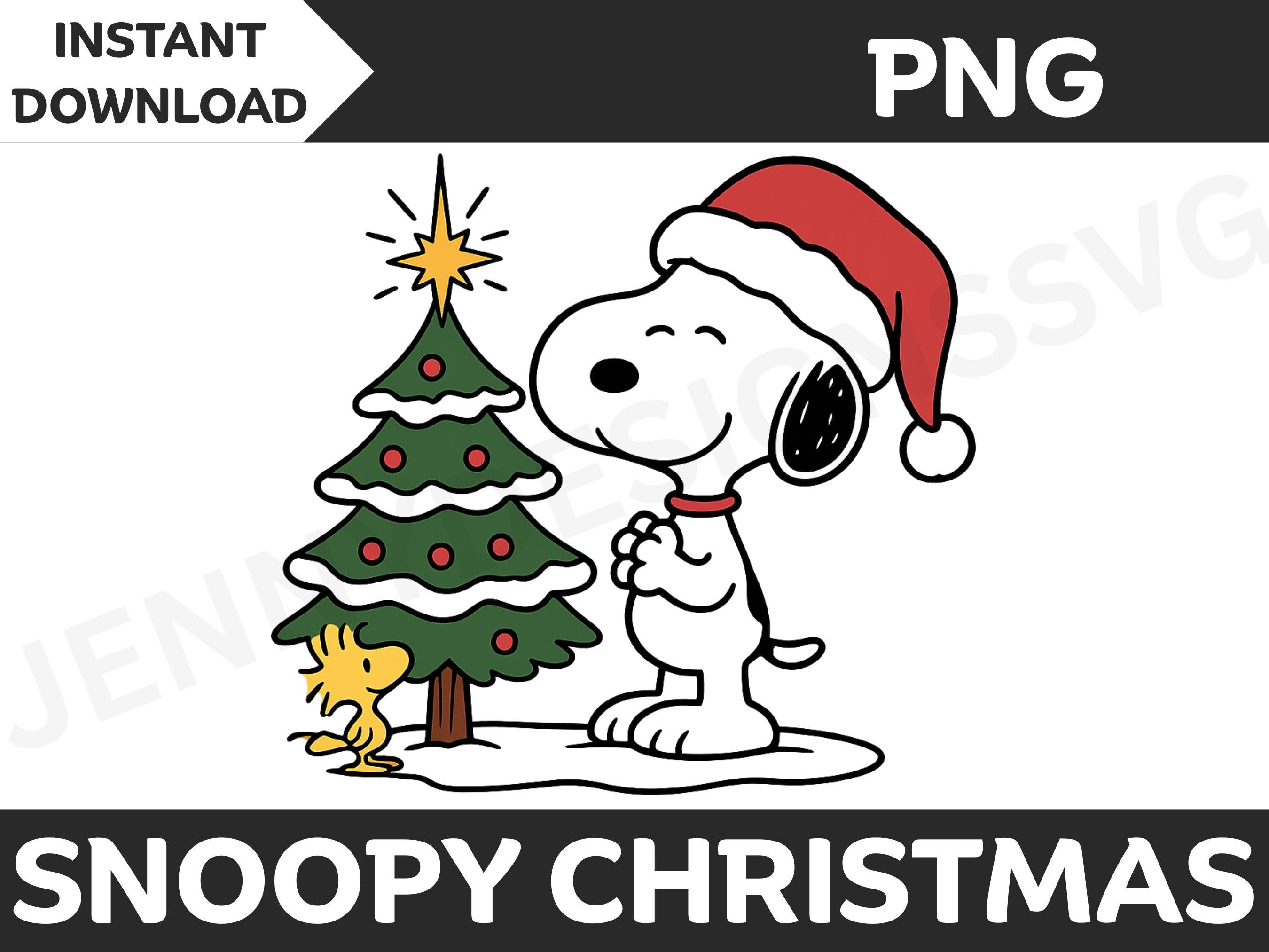クリスマス スヌーピー PNG: サンタの帽子、トナカイの角 (デジタル