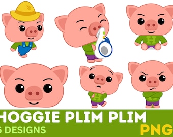 HOGGIE PLIM PNG,Plim Plim Clipart Bundle,plim plim png,Instant Download png,digital stickers,Plim Plim and Friends
